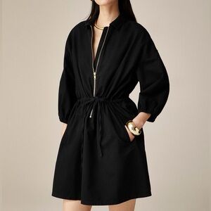 J. Crew Cinched zip-up dress in drapey cotton